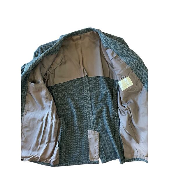 Vtg 50s Bernhard Altmann Cashmere Grey Blazer Herringbone 42”chest Academia - Picture 8 of 12